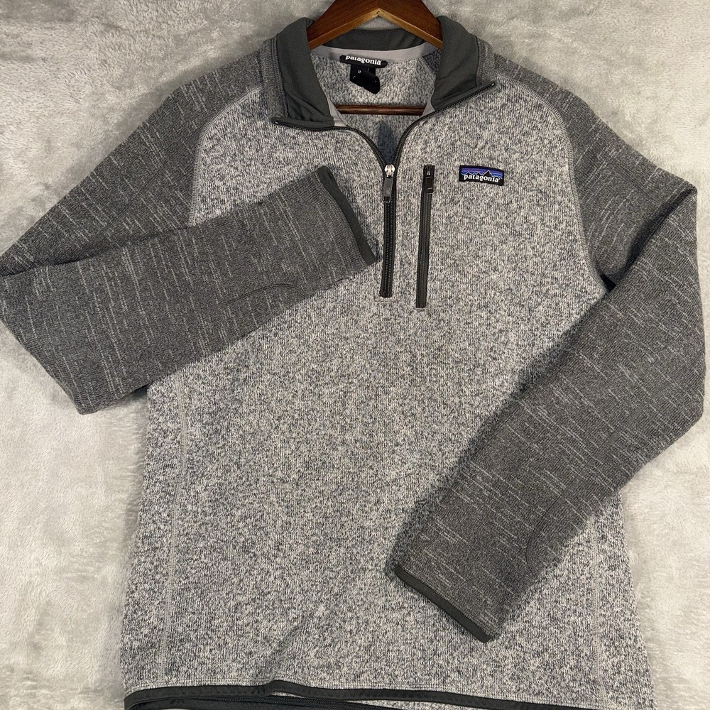 Patagonia Better Sweater 1/4 Zip Mens Medium Grey Charcoal Fleece Pullover 25522